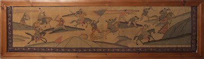 Lot 554 - Chinese Kesi Kossu Silk Warrior Tapestry,...