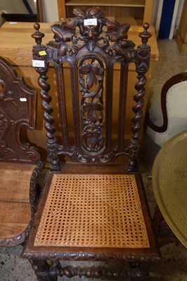 Lot 300 - A Victorian Gothic oak hall chair