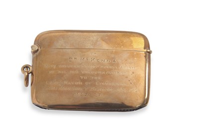 Lot 341a - A George V 9ct gold vesta case presentation...