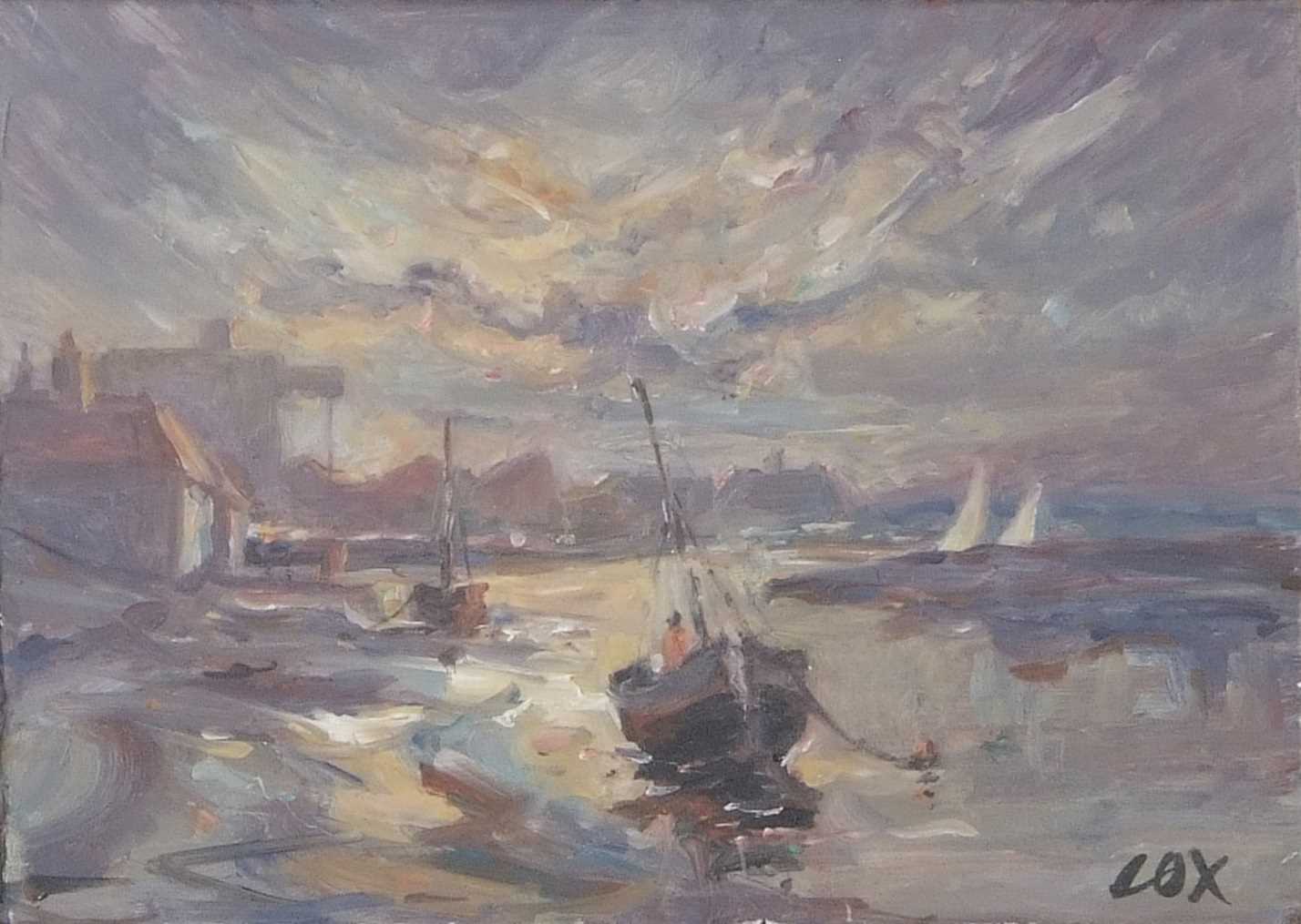 Lot 578 - Jack Cox (1917-2007), Fishing boat at Wells...