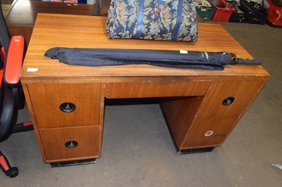 Lot 875 - A retro twin pedestal desk or dressing table