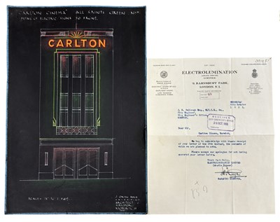 Lot 1083 - J OWEN BOND: original art-deco artwork plan...