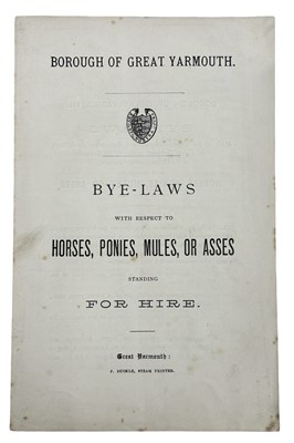 Lot 1077 - BYE-LAWS WITH RESPECT TO HORSES, PONIES, MULES,...