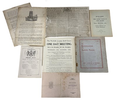 Lot 1069 - NORFOLK EPHEMERA: A packet of various ephemera...