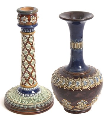 Lot 236 - A Doulton Lambeth vase with tubelined design...