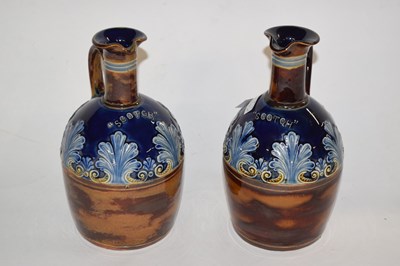 Lot 285 - Two Royal Doulton stone ware flasks with buff...