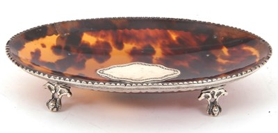 Lot 337 - A late Victorian tortoiseshell and silver dish...