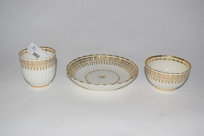Lot 334 - Late 18th Century Caughley porcelain trio with...