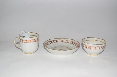 Lot 340 - A Worcester porcelain trio, late 18th Century