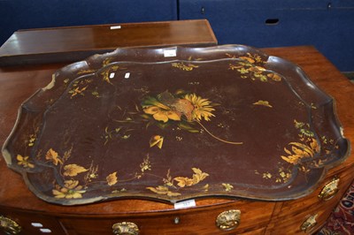 Lot 417 - A Victorian large papier mache serving tray...