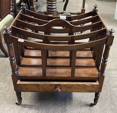 Lot 433 - A Victorian mahogany Canterbury magazine rack...