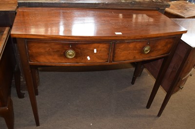 Lot 405 - Georgian mahogany bow front two drawer side...