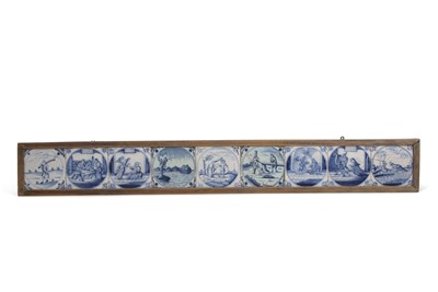 Lot 214 - A framed group of nine 18th Century Delft...