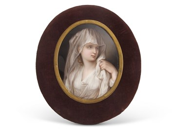 Lot 215 - A 19th Century continental porcelain oval...