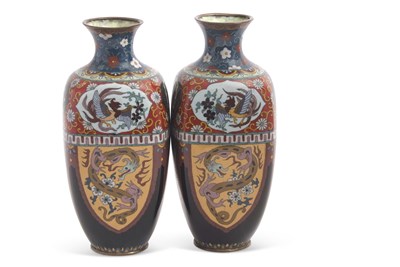 Lot 247 - A pair of Japanese Meiji period Cloisonne...