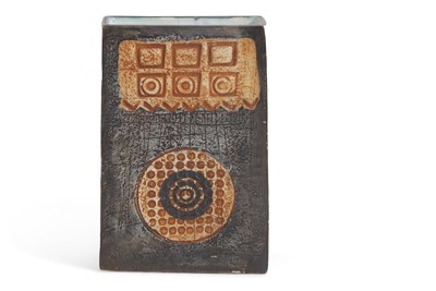 Lot 218 - A Troika slab vase by Linda Hazel, 18cm high