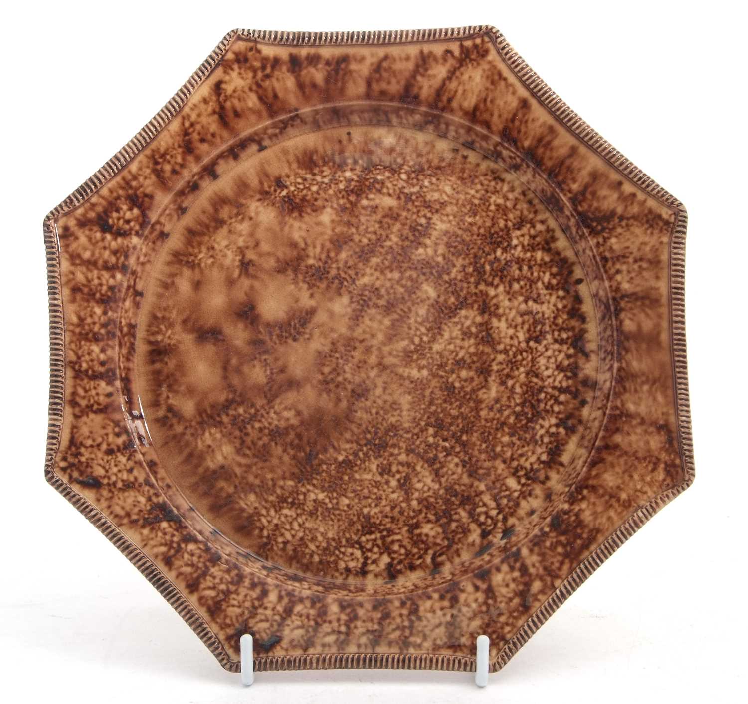Lot 69 - A Whieldon style octagonal plate with...
