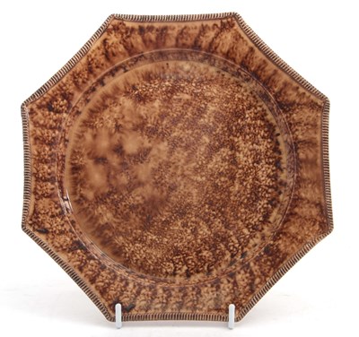 Lot 69 - A Whieldon style octagonal plate with...