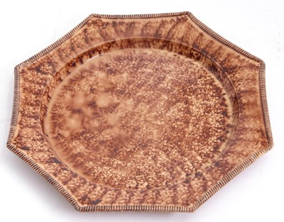 Lot 69 - A Whieldon style octagonal plate with...