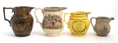 Lot 70 - Four 19th Century Staffordshire pottery jugs...