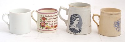Lot 77 - A group of four pottery mugs 19th/20th Century...