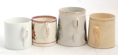 Lot 77 - A group of four pottery mugs 19th/20th Century...