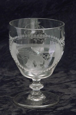Lot 78 - A 19th Century glass rummer engraved with a...