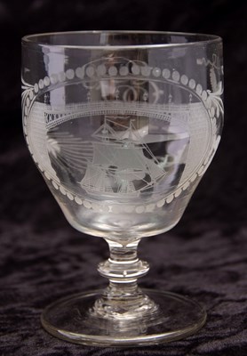 Lot 78 - A 19th Century glass rummer engraved with a...