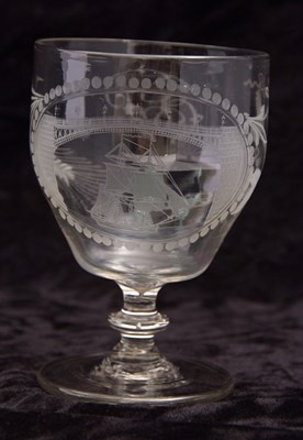 Lot 78 - A 19th Century glass rummer engraved with a...