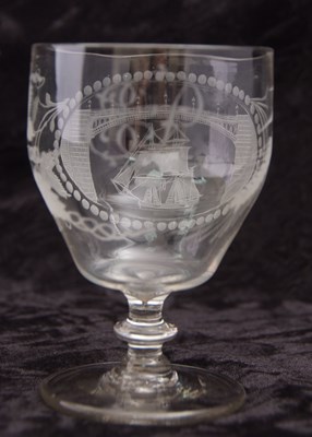 Lot 78 - A 19th Century glass rummer engraved with a...