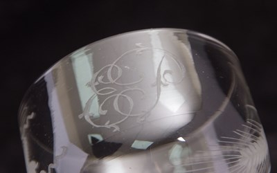 Lot 78 - A 19th Century glass rummer engraved with a...