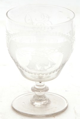 Lot 78 - A 19th Century glass rummer engraved with a...