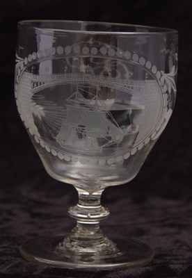 Lot 78 - A 19th Century glass rummer engraved with a...