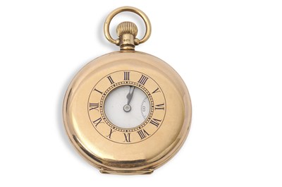 Lot 349 - A 9ct gold Record half Hunter pocket watch, it...