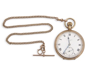 Lot 353 - A 9ct gold J W Benson open face pocket watch...