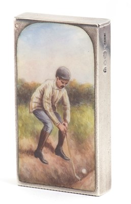 Lot 80 - A late Victorian silver and enamel vesta case,...