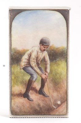 Lot 80 - A late Victorian silver and enamel vesta case,...
