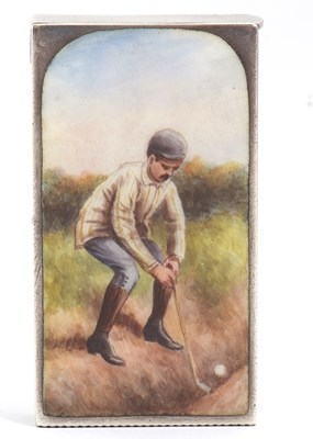 Lot 80 - A late Victorian silver and enamel vesta case,...