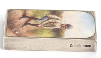 Lot 80 - A late Victorian silver and enamel vesta case,...