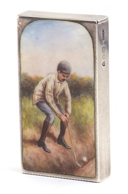 Lot 80 - A late Victorian silver and enamel vesta case,...
