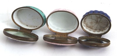Lot 84 - A group of three 18th Century Bilston enamel...