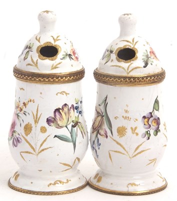 Lot 85 - Mixed Lot: A pair of antique enamel mustard...