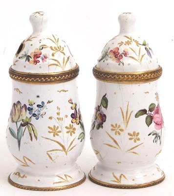 Lot 85 - Mixed Lot: A pair of antique enamel mustard...