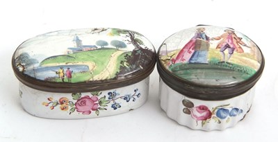 Lot 85 - Mixed Lot: A pair of antique enamel mustard...