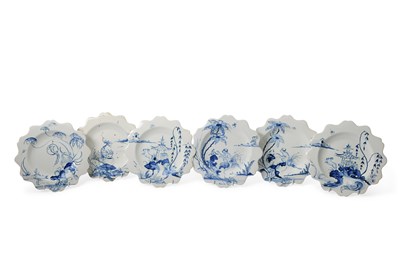 Lot 231 - Six Delft Style Plates by Deborah Sears Isis...