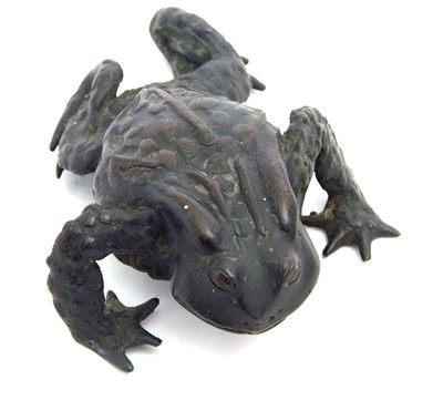 Lot 92 - Mixed Lot: A cast bronzed model of a toad,...