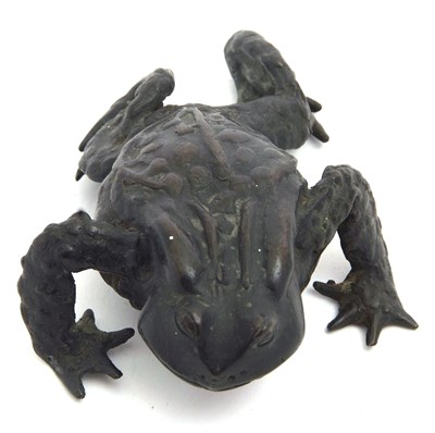 Lot 92 - Mixed Lot: A cast bronzed model of a toad,...