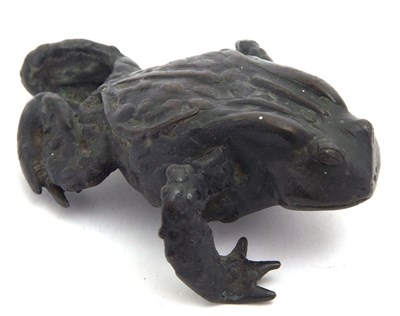 Lot 92 - Mixed Lot: A cast bronzed model of a toad,...
