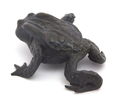 Lot 92 - Mixed Lot: A cast bronzed model of a toad,...