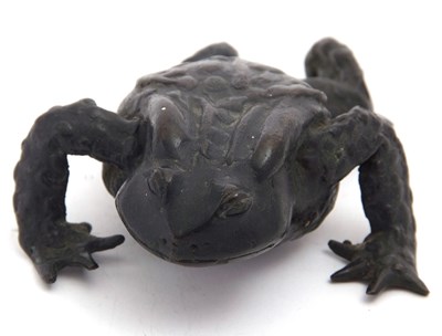 Lot 92 - Mixed Lot: A cast bronzed model of a toad,...
